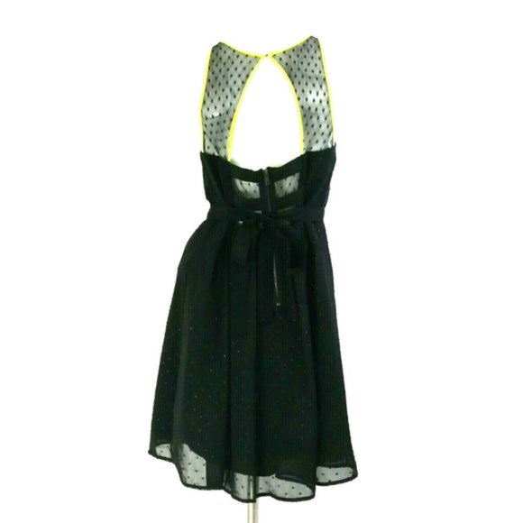 Vera Wang Princess Black Mesh Cut-Out Back Dress - Picture 5 of 9